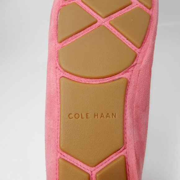 Cole Haan Evelyn Driver Loafer Slip on Flats Size 8 Rose Pink Suede Chain NEW - Picture 8 of 10